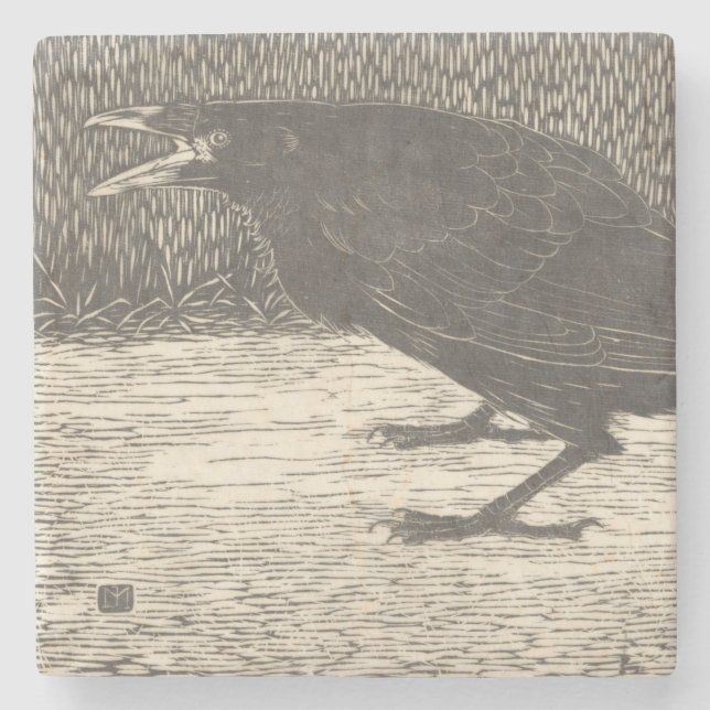 Posavasos De Piedra Gritando a Crow (por Jan Mankes) (Anverso)
