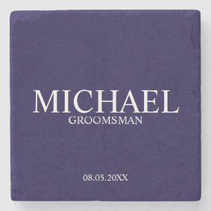 Posavasos De Piedra Groomsman personalizado moderno
