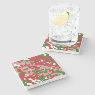 Posavasos De Piedra Groovy Funky Mod Retro Patrón de Navidades