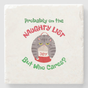 Posavasos De Piedra Grumpy Navidades sarcásticos gatitos Probablemente