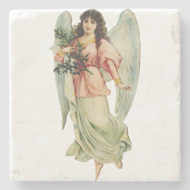 Posavasos De Piedra Guardian Angel Divine Watchfulness & Grace Art (Anverso)