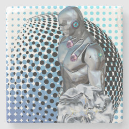 Posavasos De Piedra Guardián del reino digital