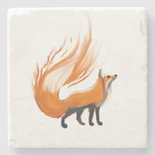 Posavasos De Piedra Guardian Fox Marble Coaster
