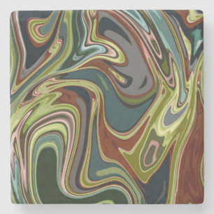 Posavasos De Piedra Guay Colorful Simulated Acrylic Swirling