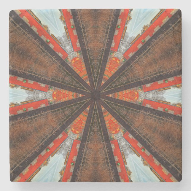 Posavasos De Piedra Guay Kaleidoscope Vista de la industria (Anverso)