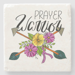 Posavasos De Piedra Guerrero de la oración - Cáncer de Mama