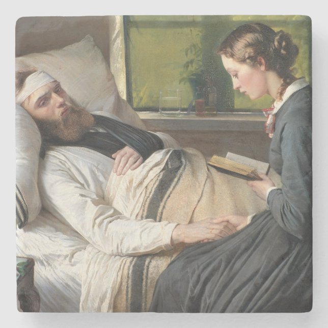 Posavasos De Piedra Guerrero herido (por Elisabeth Jerichau-Baumann) (Anverso)