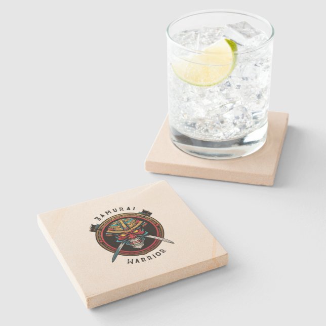 Posavasos De Piedra Guerrero Samurái (Lateral)
