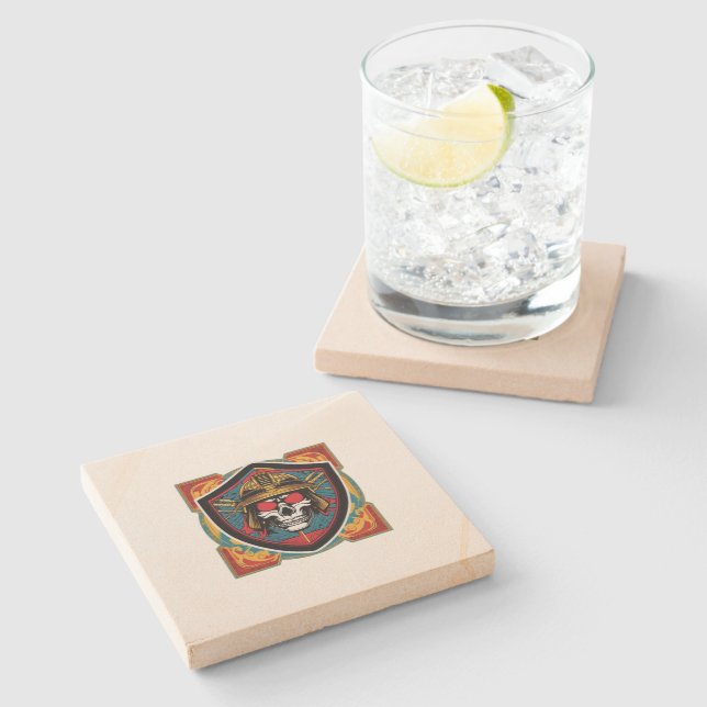 Posavasos De Piedra Guerrero Samurái (Lateral)