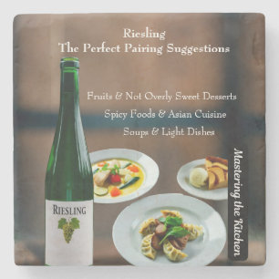 Posavasos De Piedra Guía de Maridaje de Vino Riesling/Master the Kitch