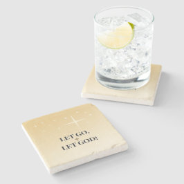 Posavasos De Piedra Guiding Light Let Go Let God Cross