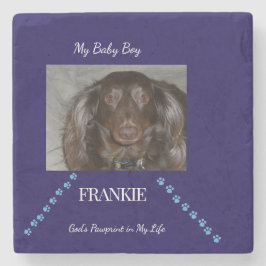 Posavasos De Piedra Guiding Pawprint Path Keepsake