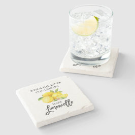 Posavasos De Piedra Guión de pincel moderno color de agua Lemons Limon