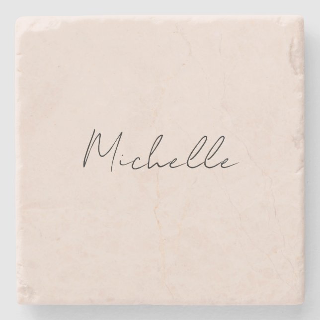 Posavasos De Piedra Guión estilo Clásico Añadir su nombre (Anverso)