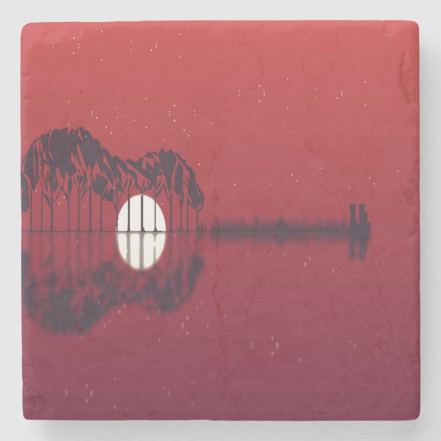 Posavasos De Piedra Guitar Cove (Anverso)