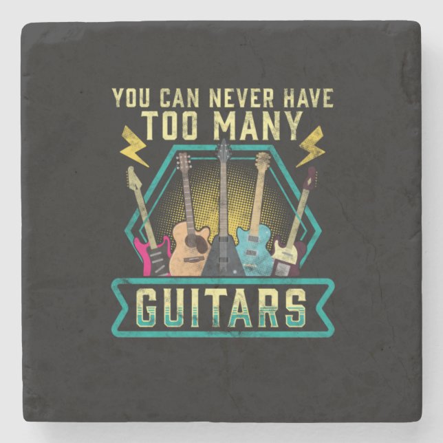 Posavasos De Piedra Guitarist You Can Never Have Too Many Guitars Xmas (Anverso)