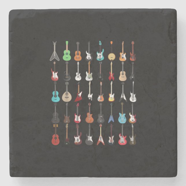 Posavasos De Piedra Guitarista guitarra Instrumento musical Rock and R (Anverso)