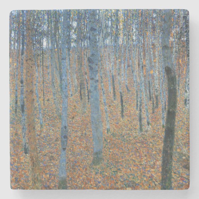 Posavasos De Piedra Gustav Klimt Beech Tree Forest Grove (Anverso)