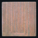 Posavasos De Piedra Gustav Klimt Fir Forest Tannenwald<br><div class="desc">Gustav Klimt Fir Forest - Árboles Rojos de Art Nouveau Esta hermosa pintura vintage de los árboles es del maestro Gustav Klimt. El cuadro, llamado Fir Forest I, o Tannenwald, nos muestra un hermoso paisaje con los Árboles Rojos, a través de un bosque denso. Gustav Klimt capturó la sensación de...</div>