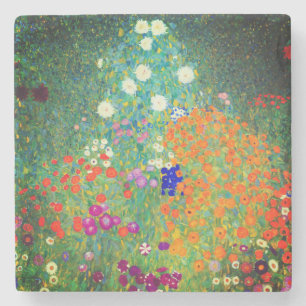 Posavasos De Piedra Gustav Klimt Flower Garden