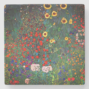Posavasos De Piedra Gustav Klimt Flower Garden