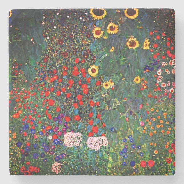 Posavasos De Piedra Gustav Klimt Flower Garden (Anverso)