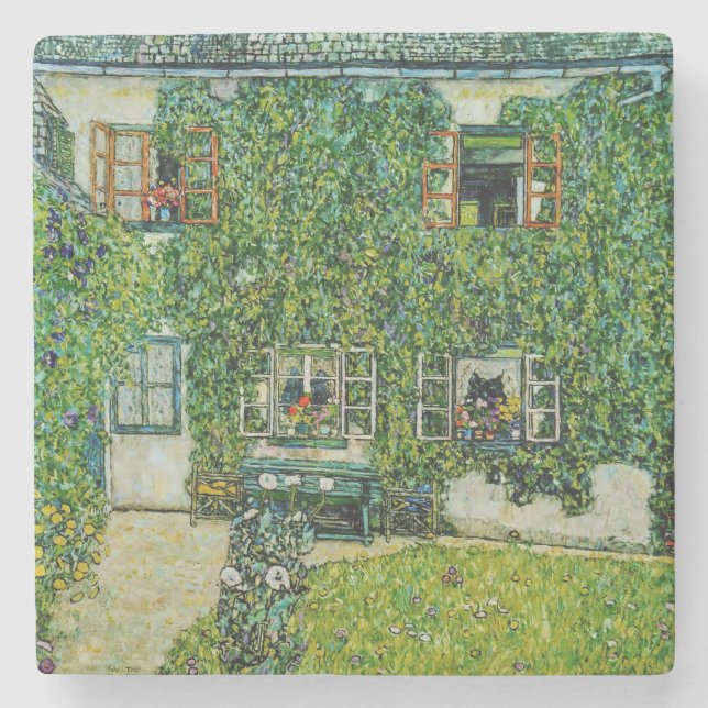 Posavasos De Piedra Gustav Klimt - La Casa de la Guardia (Anverso)