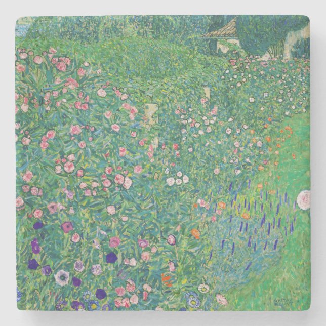 Posavasos De Piedra Gustav Klimt - Paisaje de los jardines italianos (Anverso)