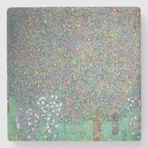 Posavasos De Piedra Gustav Klimt - Rosebushes bajo los árboles