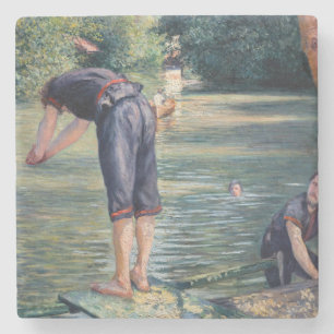 Posavasos De Piedra Gustave Caillebotte - Bañistas, orilla del Yerres