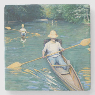 Posavasos De Piedra Gustave Caillebotte - Barcas en el Yerres