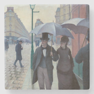 Posavasos De Piedra Gustave Caillebotte - Calle de París; Día lluvioso