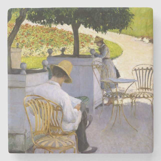 Posavasos De Piedra Gustave Caillebotte - Los árboles Naranjas (Anverso)