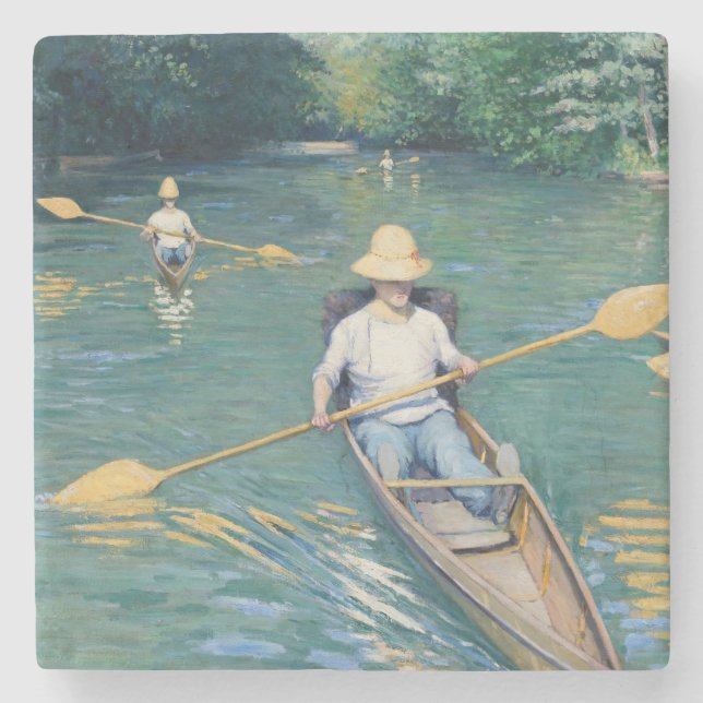 Posavasos De Piedra Gustave Caillebotte - Saltos en los Yerres (Anverso)
