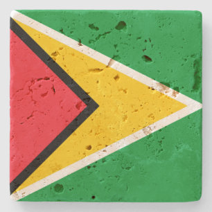 Posavasos De Piedra Guyana Flag Stone Coaster