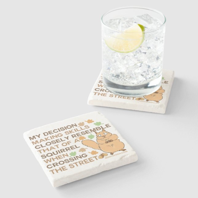 Posavasos De Piedra Habilidades para tomar decisiones Humor de ardilla (Lateral)