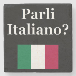 Posavasos De Piedra ¿Hablas italiano en italiano? Bandera