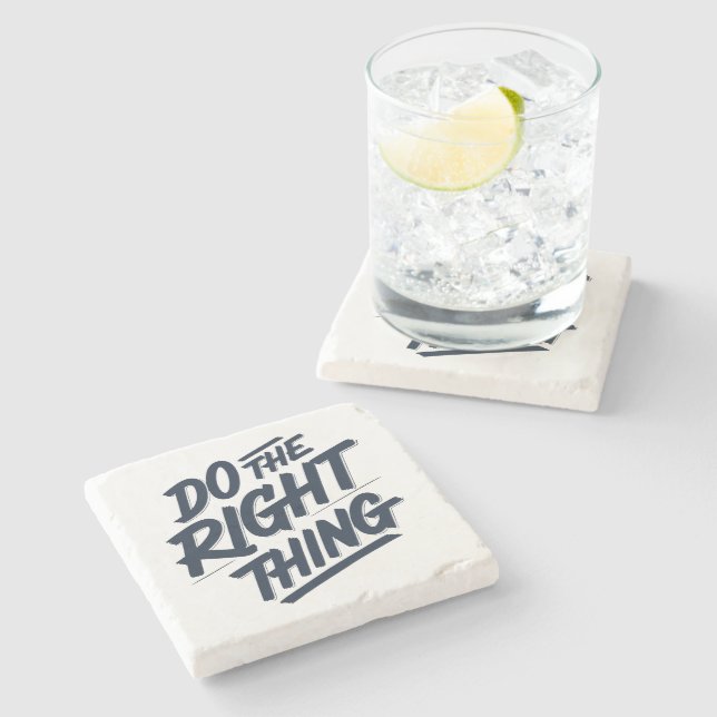 Posavasos De Piedra Hacer lo correcto 1 (Lateral)