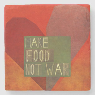 Posavasos De Piedra Haga la guerra de la comida no