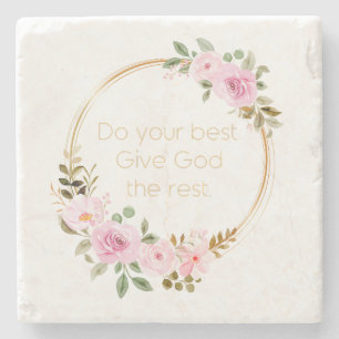Posavasos De Piedra Haga lo mejor que pueda para darle a Dios el resto