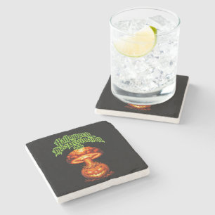 Posavasos De Piedra Halloween de Destrucción Nuclear Jack-o'-Lant