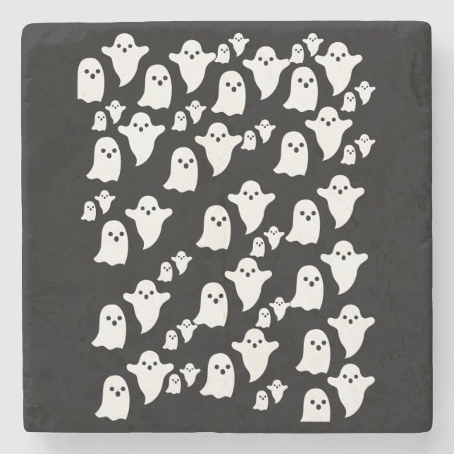 Posavasos De Piedra Halloween de la montaña rusa de la piedra de mármo (Anverso)