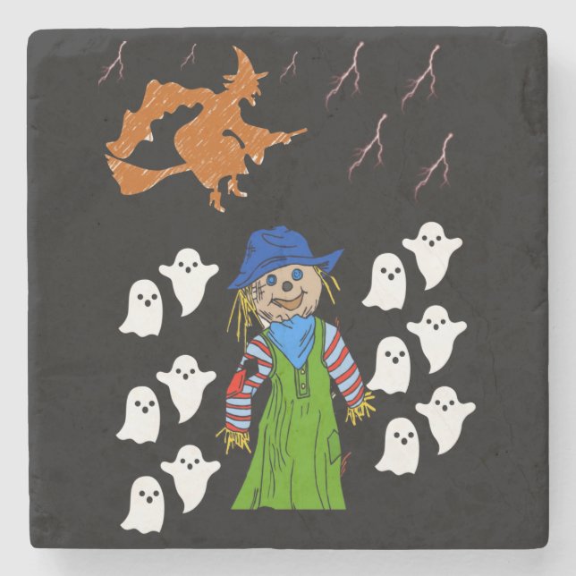 Posavasos De Piedra Halloween de la montaña rusa de la piedra de mármo