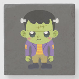 Posavasos De Piedra Halloween de Monstruo Frankenstein Verde