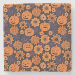 Posavasos De Piedra Halloween floral