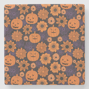 Posavasos De Piedra Halloween floral