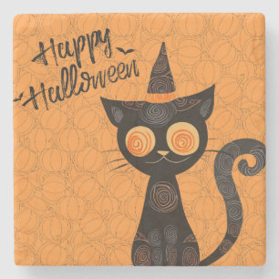 Posavasos De Piedra Halloween/gato/calabaza/otoño