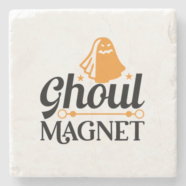 Posavasos De Piedra Halloween Ghoul Magnet Cumpleaños (Anverso)
