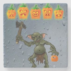 Posavasos De Piedra Halloween Marble Stone Coaster, Goblin
