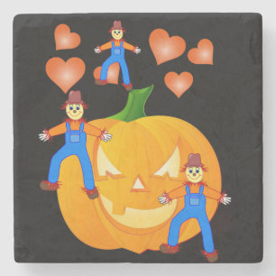 Posavasos De Piedra Halloween Marble Stone Coaster, Scarecrow